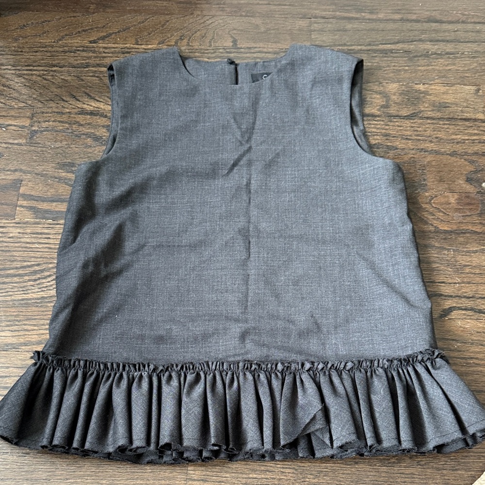 COS Gray Sleeveless Top with Ruffle Hem